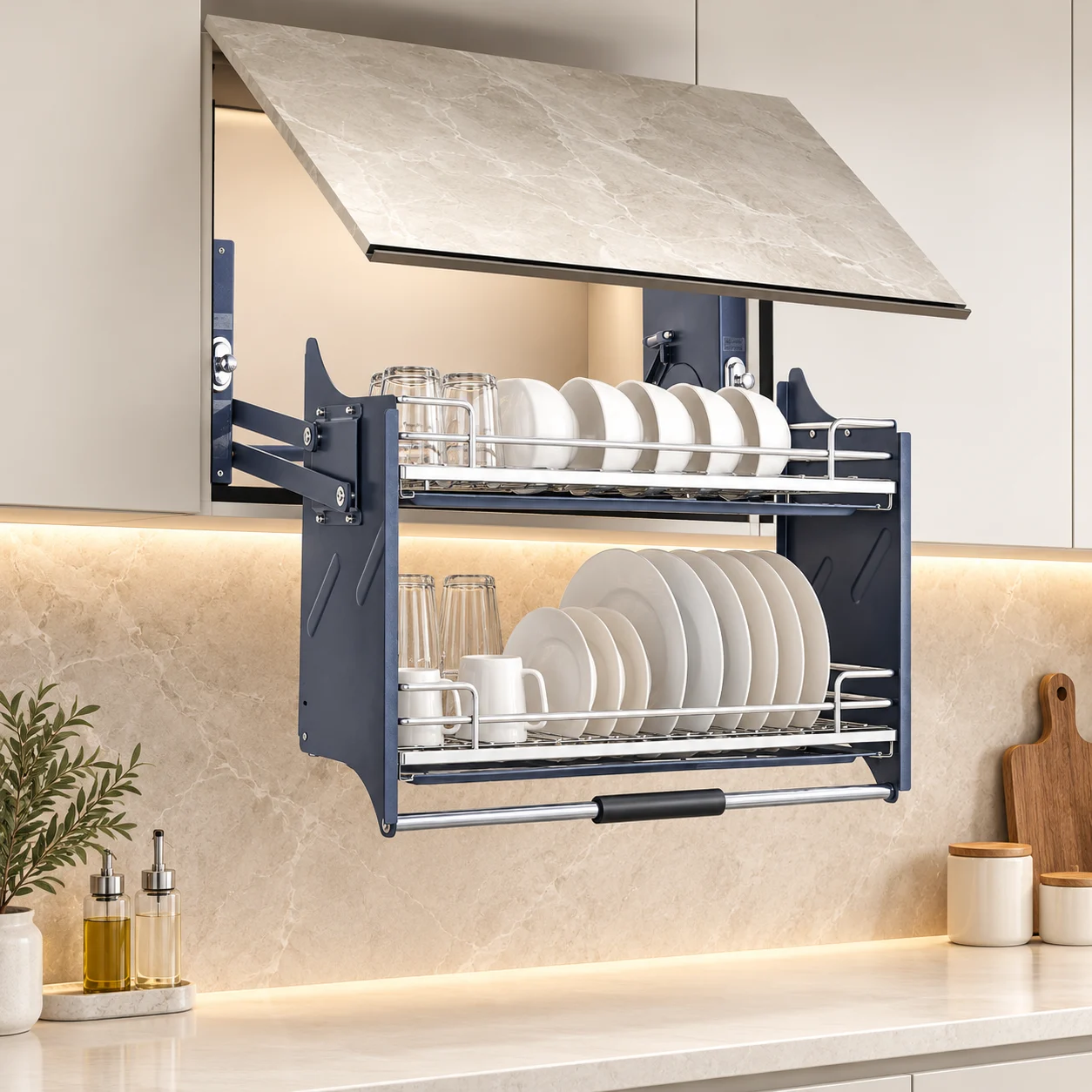 Giá Bát Đĩa Nâng Hạ Nan Oval SUS304 XL.80M1 - Grandx